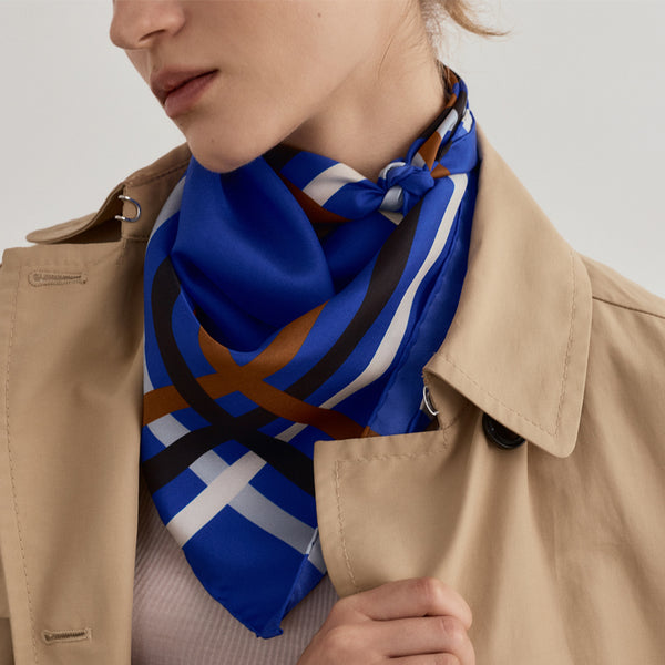 GALA Silk Scarf royal blue