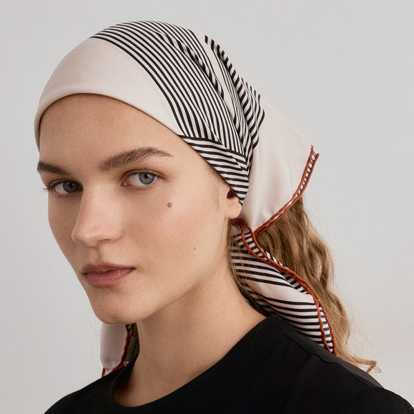 Weave Silk Scarf cream