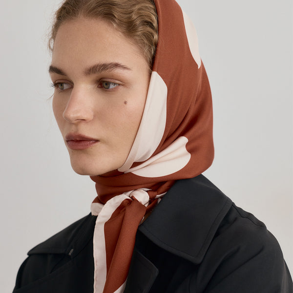 CANDELA silk scarf Terracota 90cm
