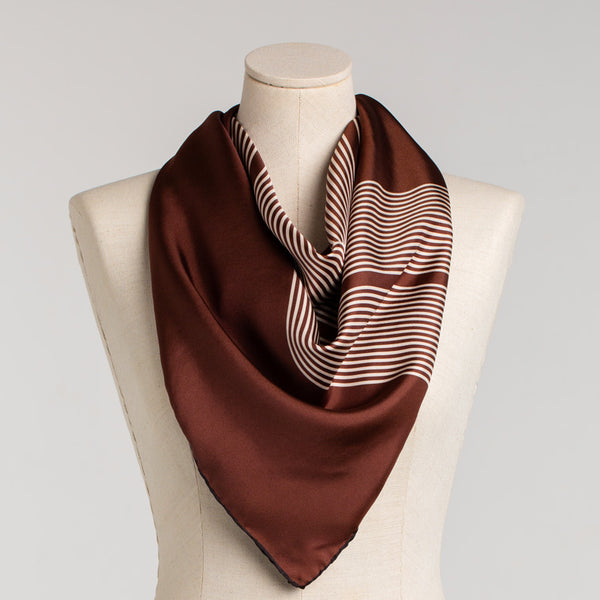 Weave Silk Scarf 90 chocolate