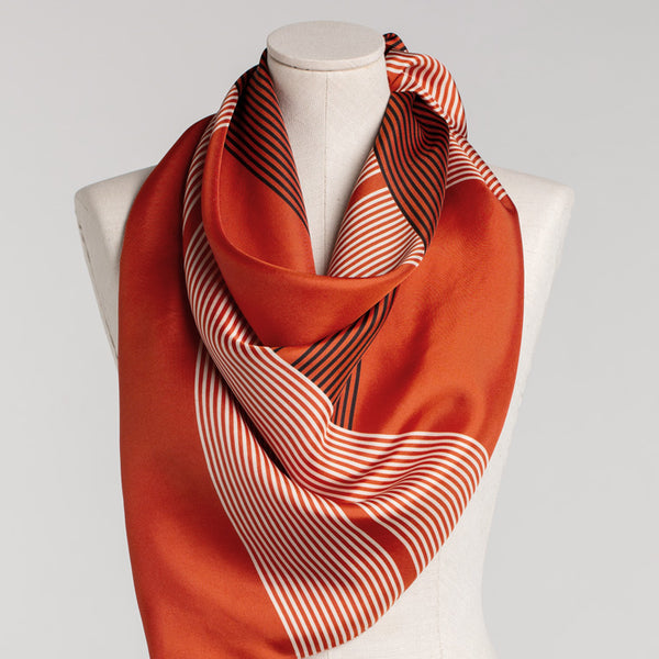 Weave Silk Scarf 90 orange