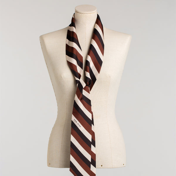 NOLITA Stripe Silk Scarf chocolate