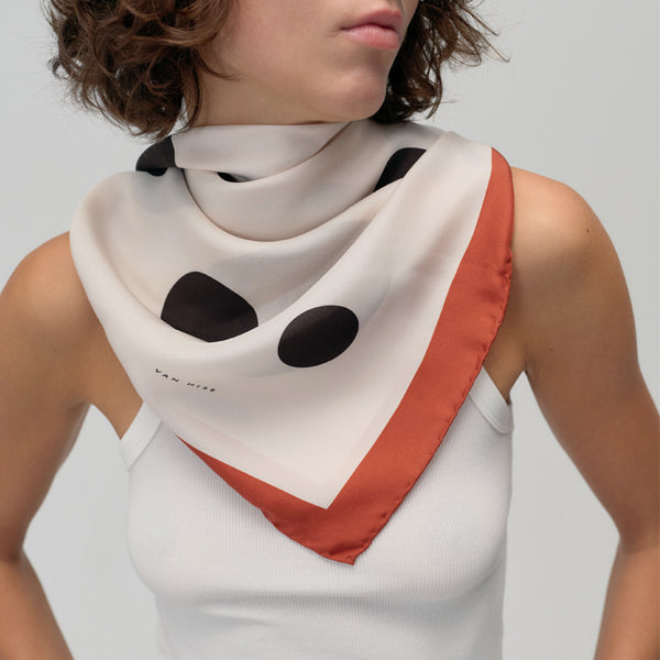 CANDELA square silk scarf 90cm