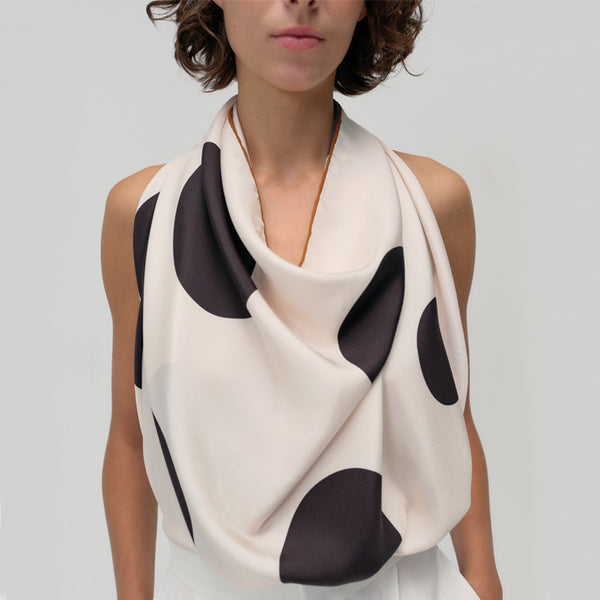 The CANDELA silk scarf wrap 120cm  / bone