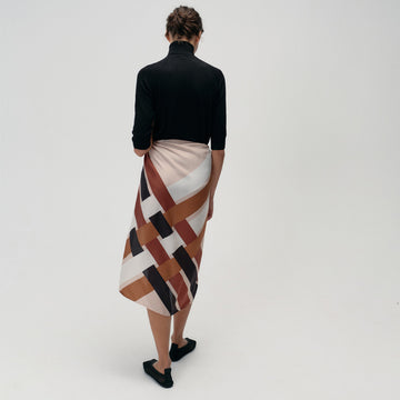 IBIZA square silk scarf 90cm  /  tostada