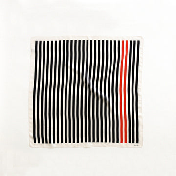 Med Stripe silk scarf red