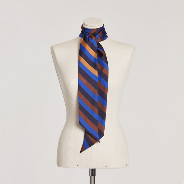 NOLITA Stripe Silk Scarf blue
