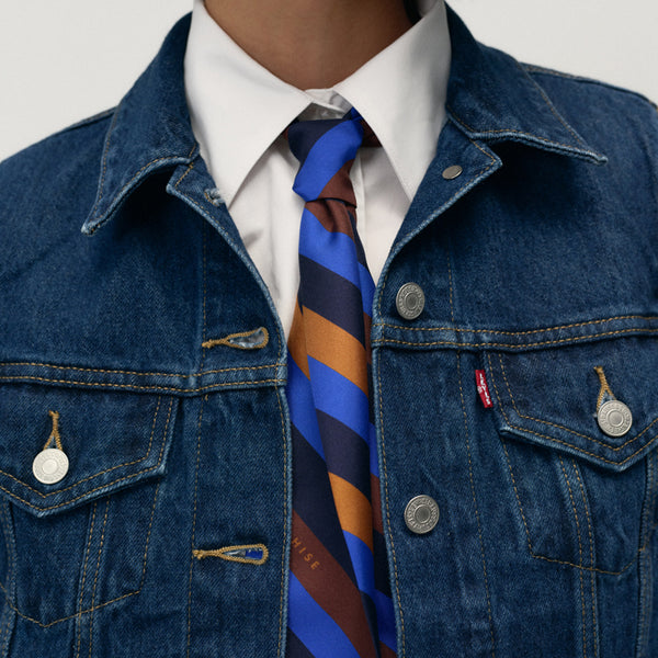 NOLITA Stripe Silk Scarf blue