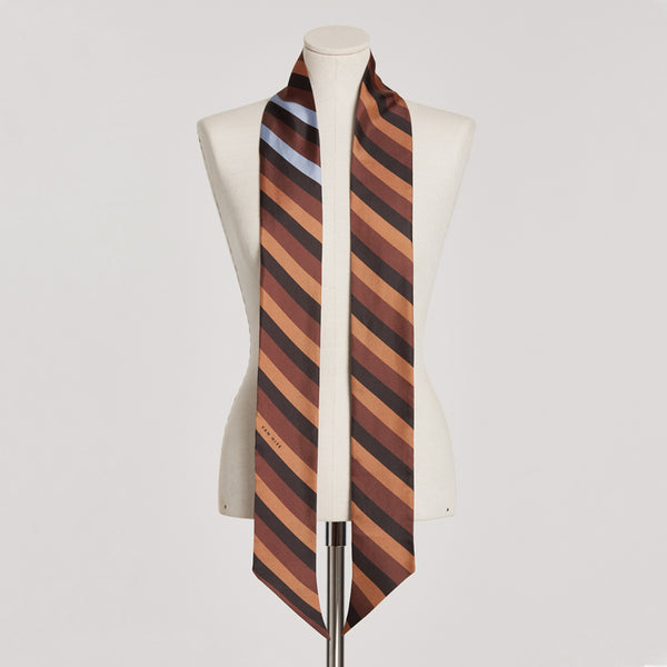 NOLITA Stripe Silk Scarf cognac