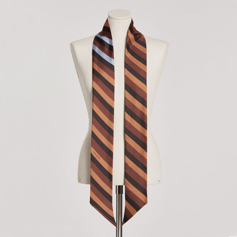 NOLITA Stripe Silk Scarf cognac